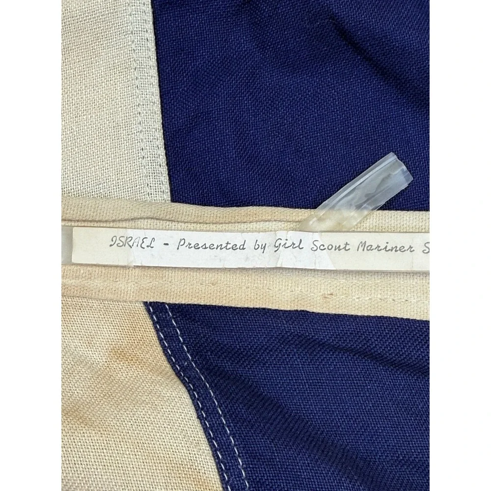 Vtg Annin Defiance Israel Flag 100% Cotton Bunting 32x58 Girl Scout Mariner Ship